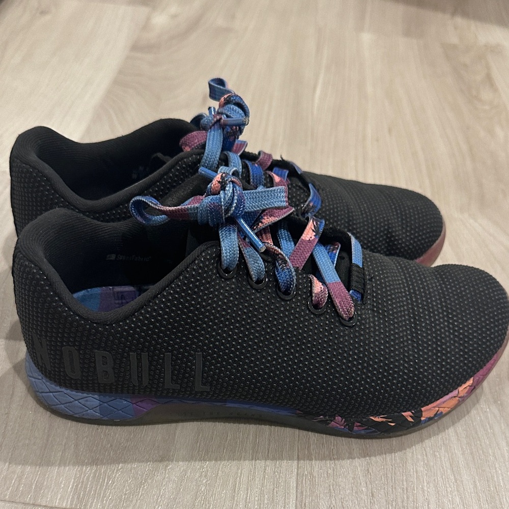 No Bull Nobull Tropical Sky Outwork Edge Black Sneakers women’s Size 7.5